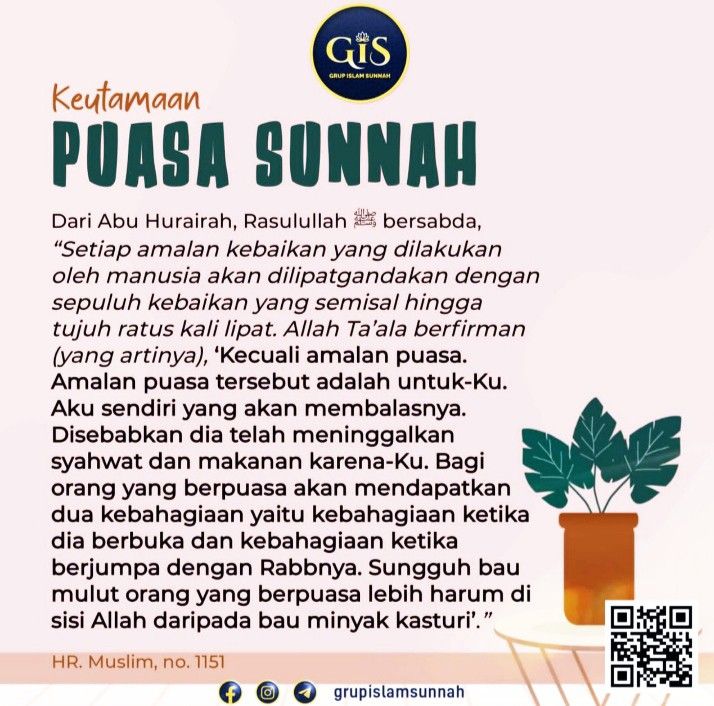 Puasa sunnah paling dianjurkan dalam al quran