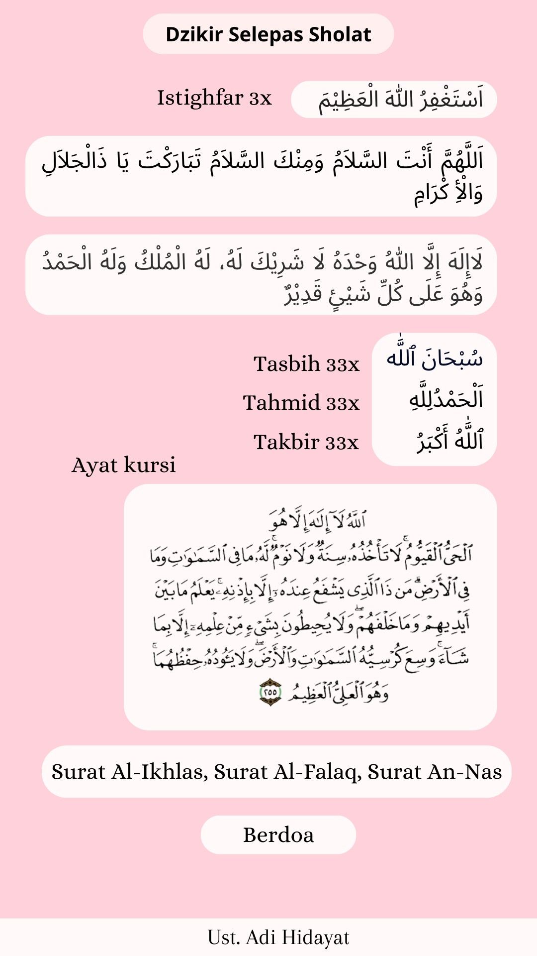 Dzikir Setelah Shalat